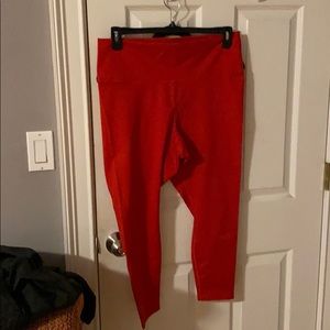 Fabletics power hold red cropped leggings size 1X
